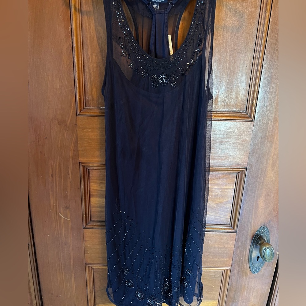 American Eagle navy dress with beaded detail